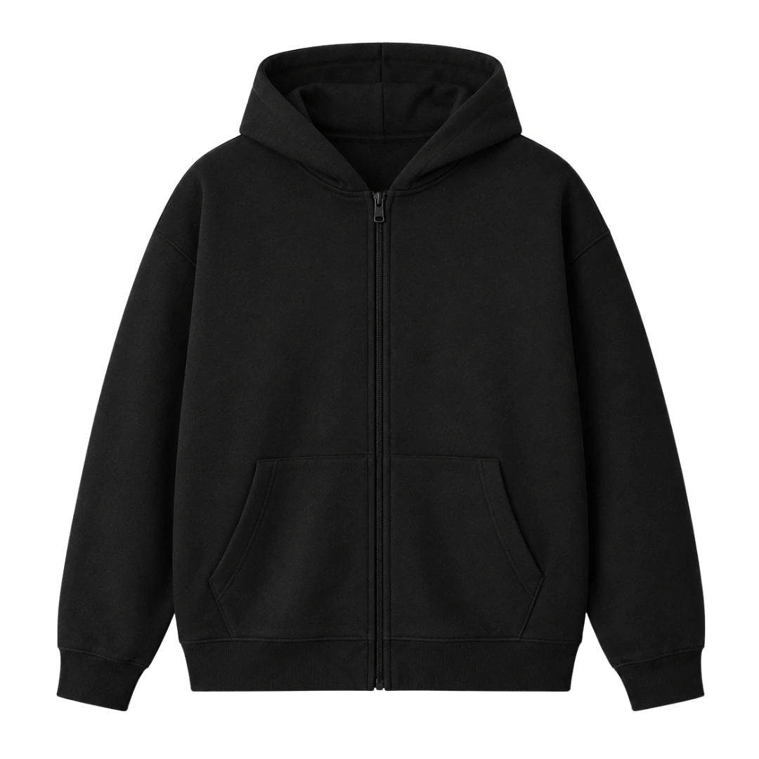 Moletom com zíper, linha masculina, vista frontal